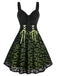 1950ER GRÜN SPAGHETTI HALLOWEEN SWING KLEID