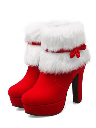 ROT HIGH HEEL CHUNKY WEIHNACHTSSCHUHE