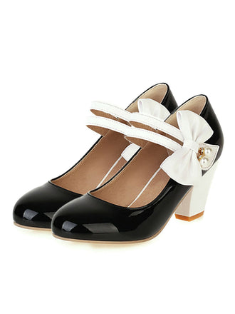 VINTAGE PATCHWORK BOW HOHE ABSATZ SCHUHE