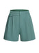Mintgrün solide Plissee dekorative Tasche Shorts