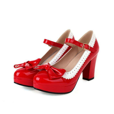 RETRO BOWKNOT HIGH HEELS SCHUHE