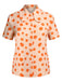 2PCS Orange 1960er Floral Shirt & Rock