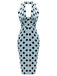 Blaues 1960er Polks Dots Bleistiftkleid