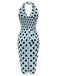 Blaues 1960er Polks Dots Bleistiftkleid