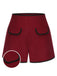 Rote 1950er elastischer Taille Shorts