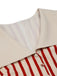 Rotes 1940er vertikalen Streifen Reverskleid