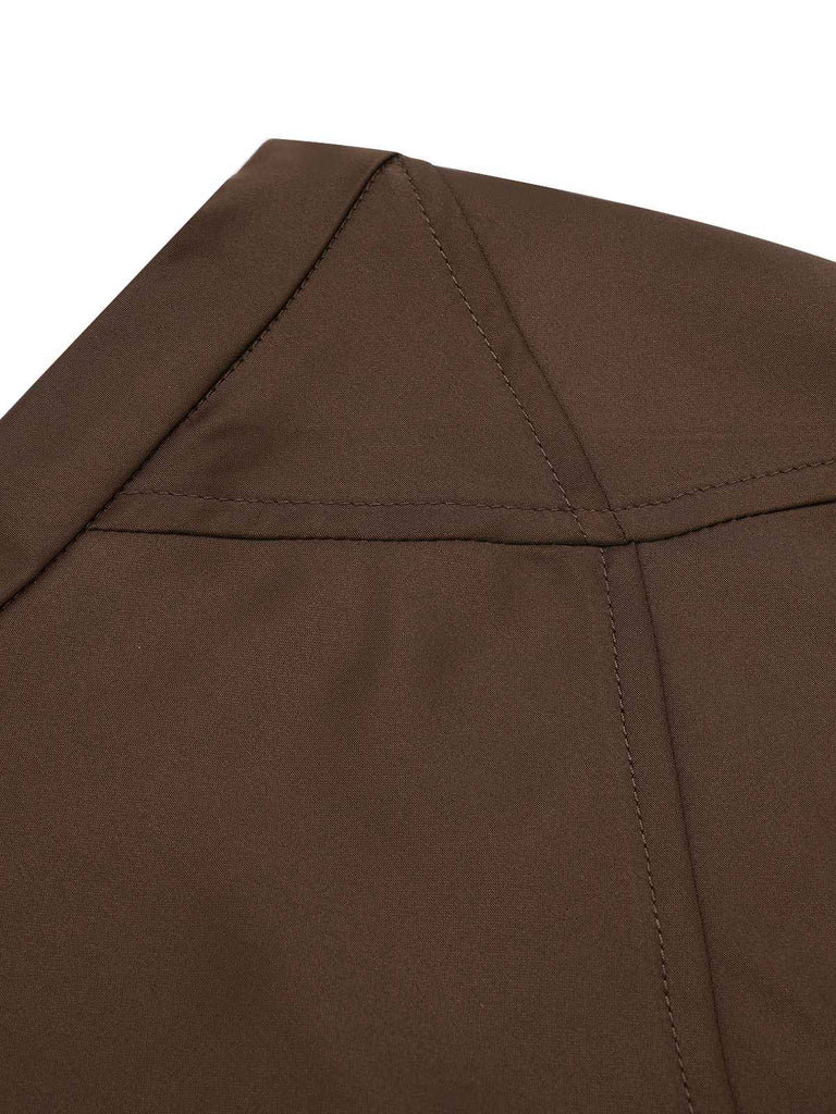 [Vorverkauf] 2PCS Revers Puffärmel solide Bluse & Rock mit hoher Taille