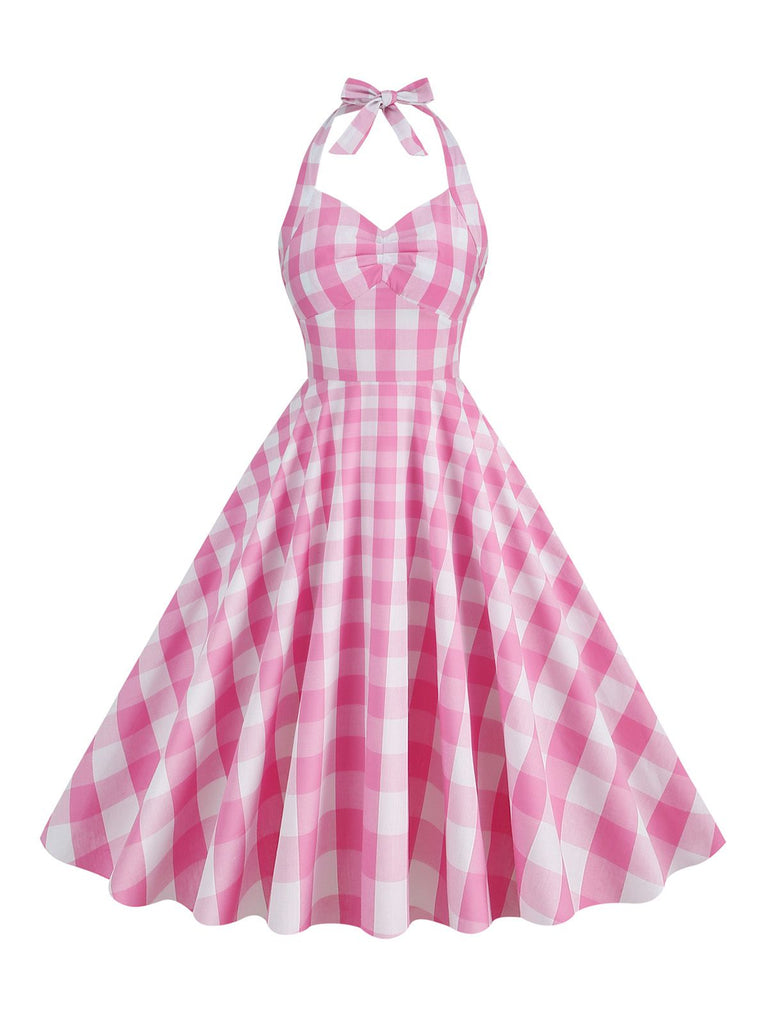 Barbie  1950er  Kariertes Neckholder-Swingkleid