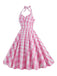 Barbie  1950er  Kariertes Neckholder-Swingkleid