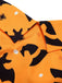 [Vorverkauf] Schwarzes 1950er Halloween Kürbis Fledermaus Trägerkleid