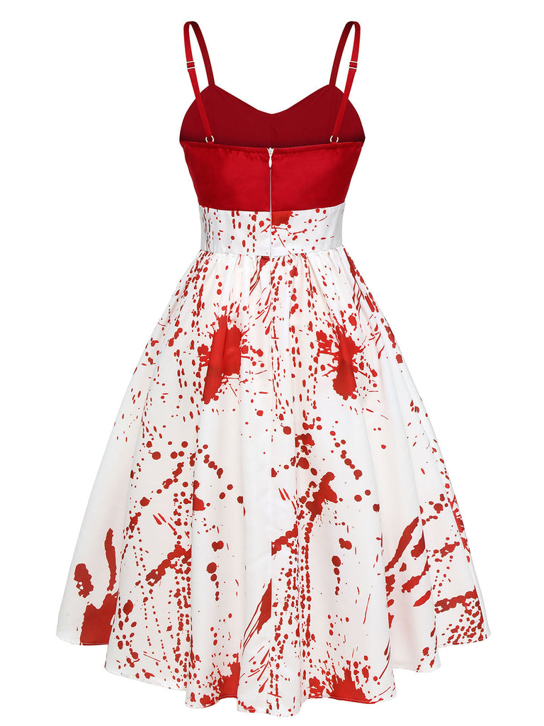 [Vorverkauf] Rot-weißes 1950er Halloween-Blutkleid