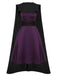 [Vorverkauf] 2PCS 1950s Deep Purple Kleid & Schwarzer Fledermausmantel
