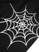 Schwarzes 1960er Halloween Spinnennetz Glocken-Bleistiftkleid