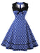 1950er Retro Polka Dot Bogen Patchwork Kleid