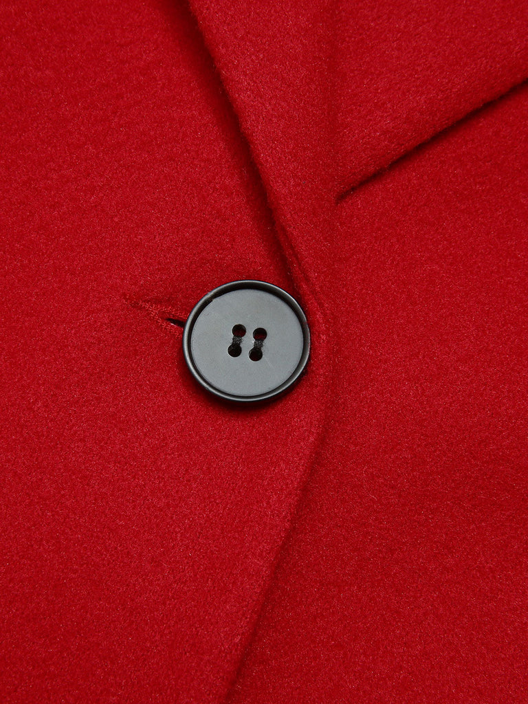 Rot-schwarzer 1950er Reversknopf-Taschenmantel