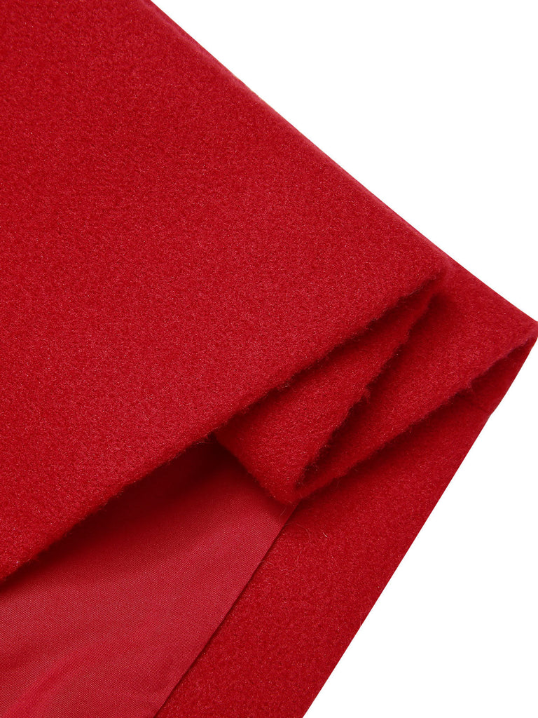 Rot-schwarzer 1950er Reversknopf-Taschenmantel