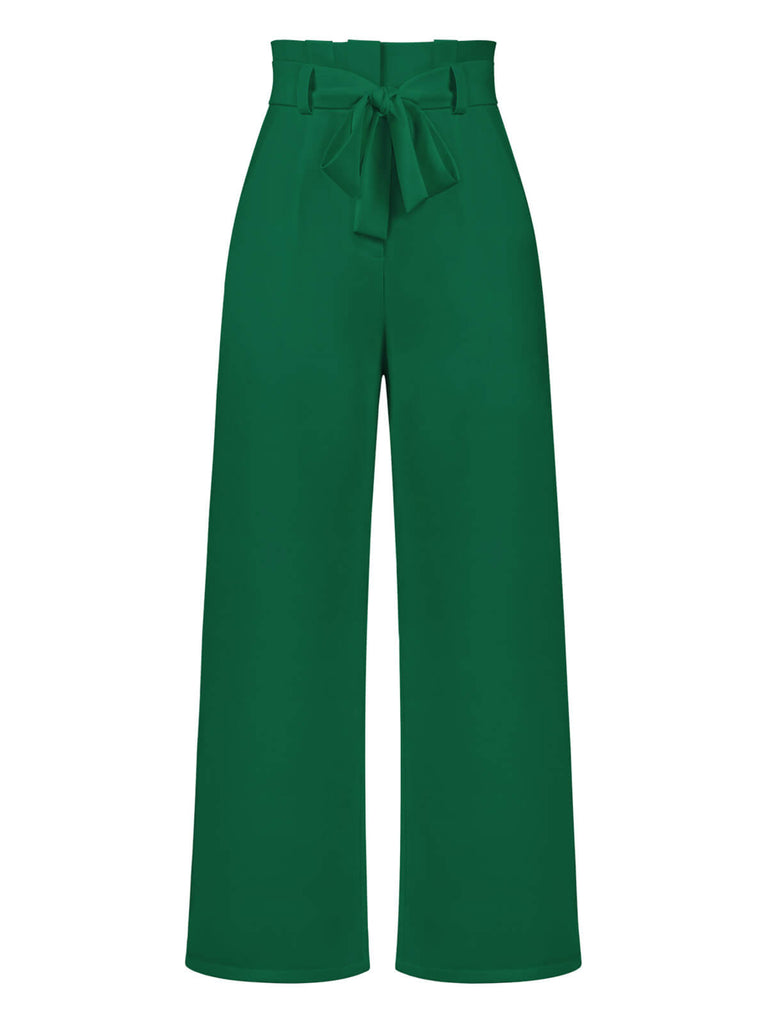 1950er Solid Hight Waist Wideleg Pants