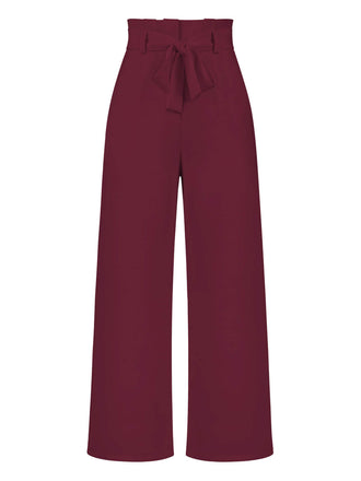 1950er Solid Hight Waist Wideleg Pants