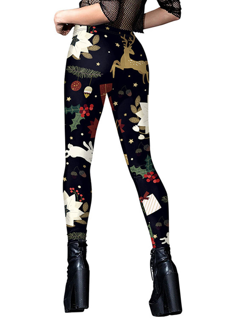 1960er Weihnachten Bedruckte niedliche Leggings