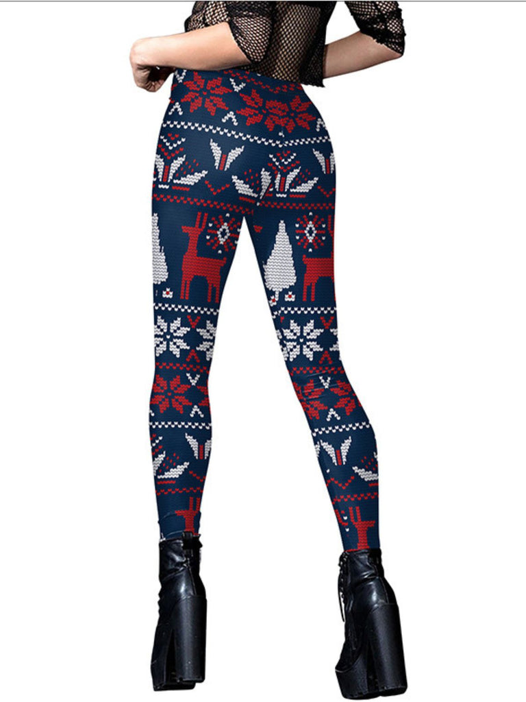 1960er Weihnachten Bedruckte niedliche Leggings