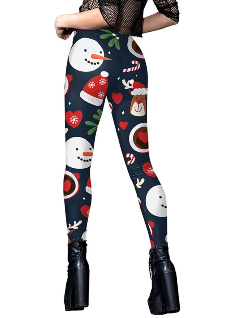 1960er Weihnachten Bedruckte niedliche Leggings