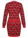 Red 1960s Christmas Woolen Jacquard Dress