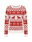 Rot-weißer Weihnachts-Elch-Pullover aus den 1940ern