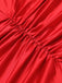Rotes 1960er Jahre V-Ausschnitt plissiertes formelles Kleid