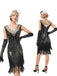 1920er V-Ausschnitt Paillettenbesetztes Mesh Meerjungfrauenkleid Formelles Kleid