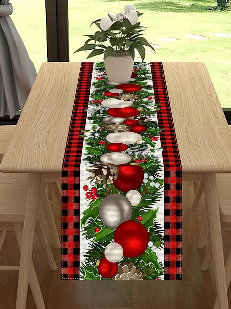 Vintage Weihnachten gedruckt Leinen Tischtuch