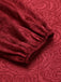 [Übergröße] Rot 1940er Satin Gemustertes Gürtel Kleid