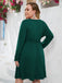 [Übergröße] 1950er Solides V-Ausschnitt Taillenkrawatte Kleid