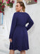 [Übergröße] 1950er Solides V-Ausschnitt Taillenkrawatte Kleid