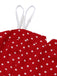 Rot 1950er Polka Dot Spaghetti Träger Jumpsuit