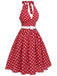 [Vorverkauf] Grün 1950er Polka Dot Halter Kleid