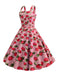 1950er Riemen Strawberry Polka Dots Ärmelloses Kleid