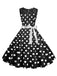 1950er Polka Dot Spitze Patchwork Kleid