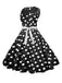 1950er Polka Dot Spitze Patchwork Kleid