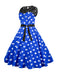 1950er Polka Dot Spitze Patchwork Kleid