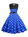 1950er Polka Dot Spitze Patchwork Kleid