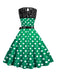 1950er Polka Dot Spitze Patchwork Kleid