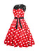 1950er Polka Dot Spitze Patchwork Kleid