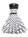 1950er Polka Dot Spitze Patchwork Kleid