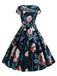 1950er Retro Blumen Swing Kleid