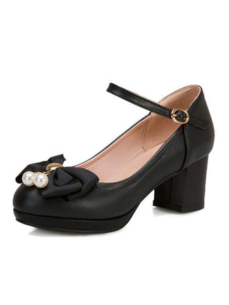 VINTAGE BOW PERLEN HOHE ABSATZ SCHUHE