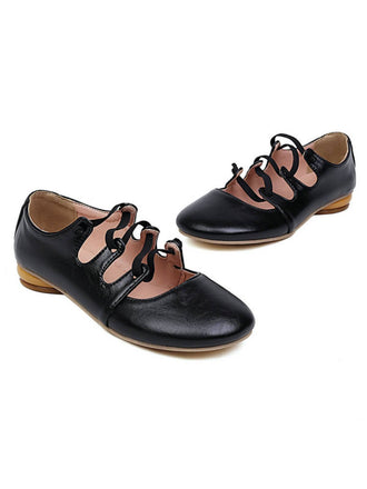 DREIREIHIGE FLACHE VINTAGE-SCHUHE