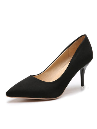 Feste Farbe Wildleder Dünne Absätze Pumps