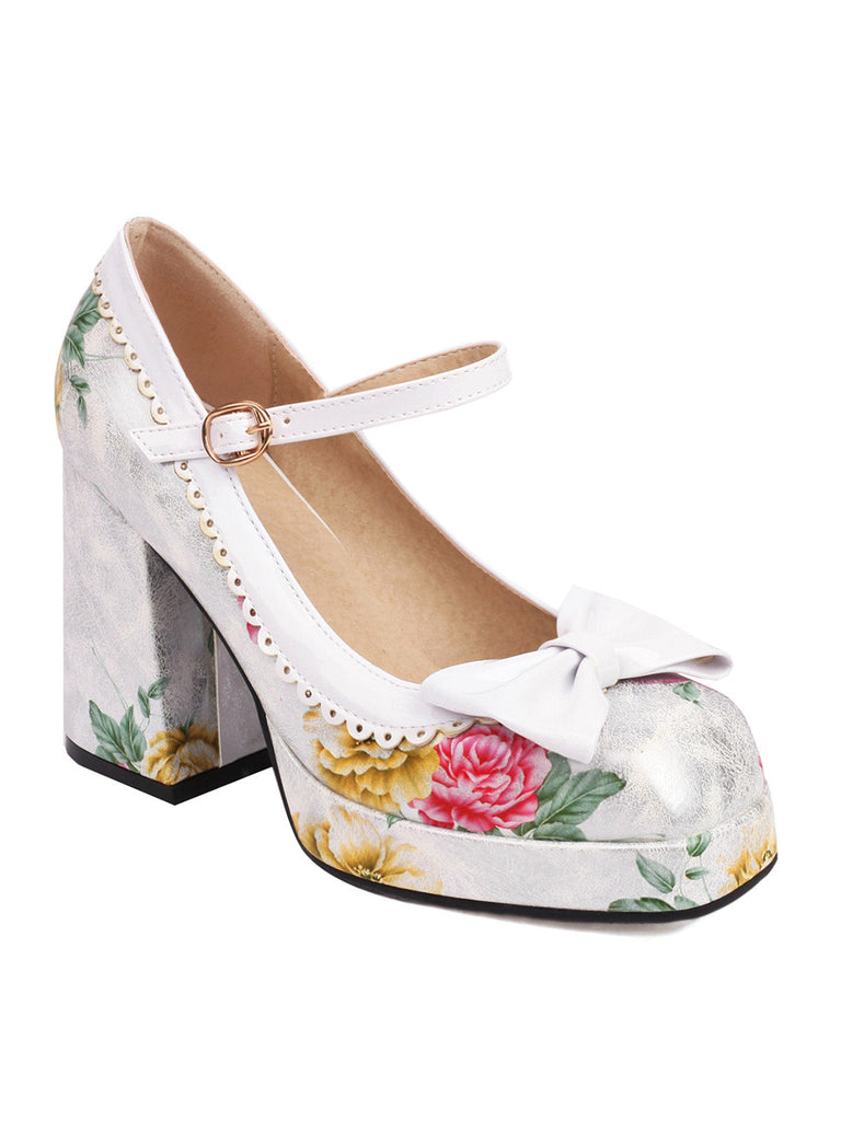 Schleife Knoten Floral High Heel Schuhe