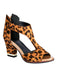 Retro Leopard Fischmaul klobige High Heels