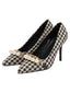 Houndstooth-Schuhe mit spitzer Zehe